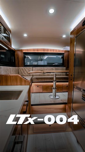 EarthRoamer on Instagram: "LTx-004 has hit the trails! This build features rustic walnut cabinetry, dual pantry drawers in place of the wine rack and coffee maker, the Invisacook hidden induction system, the L-shaped dinette with a 42 inch TV, and a custom Layvio dry flush toilet! We’re happy to see official production LTx builds out on the roads and are excited to see the adventures ahead! . .⁣ .⁣ .⁣ .⁣ #earthroamer #adventuretime #offroad4x4 #expeditionvehicle #campinglife #overlanding #4x4lif