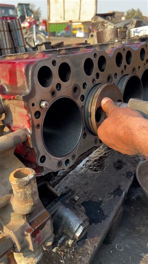 Truck engine liner kit install #engine #automobile #shorts