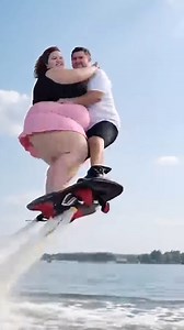 Plus-Size Couple's Water Jetpack Fail! Epic Splash After Mid-Air Roll. Magic transformation. #ai #fbreelsvideo #fypシ #fypシ #fypシ゚viral #Amazing | Rath Online