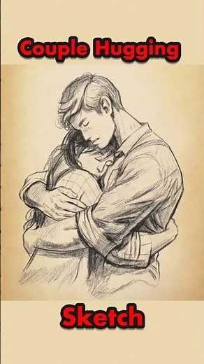 Emotional Couple Hug Drawing 🫂 #Shorts #LoveSketch #CircleArt #art #shorts #drawing
