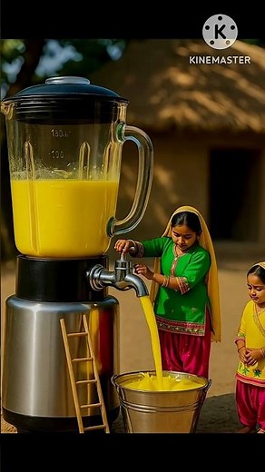 # tiny punjabi ladies make a giant mango shake #delicious # shake recipe