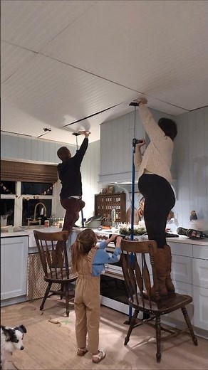 Kitchen Beadboard Ceiling #diy #ceiling #beadboard