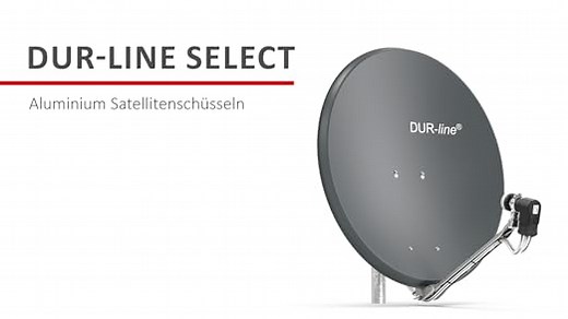 DUR-line Select 80cm Satellitenschüssel/Aluminium Sat-Reflektor [ 3X Test SEHR GUT *] / Anthrazit mit LNB-Halterung/Sturmsicher und leicht zu installieren/Rostfrei