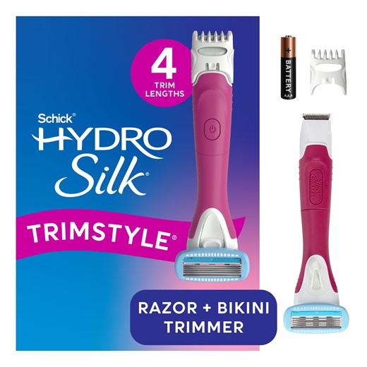 Schick Hydro Silk TrimStyle Waterproof Bikini Trimmer for Women, Includes 1 5-Blade Razor Handle & 1 Razor Blade Refill