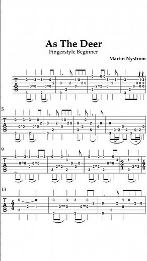 HOW TO PLAY AS THE DEER - Easy fingerstyle #shorts #guitartabs