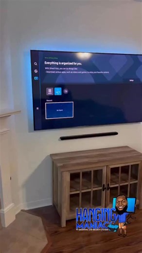 🔥75” Samsung smart tv with custom soundbar install wireless setup thank you Denham Springs, La #hangingmaniacs #batonrouge #gonzales #Addis #zachary | Hanging Maniacs LLC