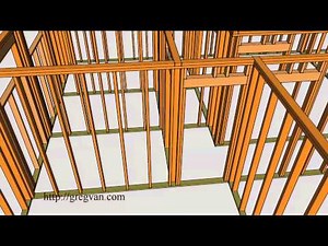 House Wall Framing – 3-D Single-Story Conventional Home Framing Design