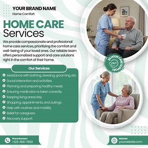 Home Care Service Flyer, Editable Flyer Template Design, Home Health Care Flyer,home Care Assistance Flyer, Nursing Home Flyer, Canva - Etsy