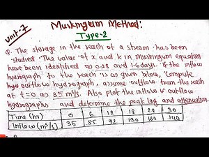 Unit-7; Muskingum Method | Type-2 | Flow Routing Numerical | Engineering Hydrology | PU PoU TU KU