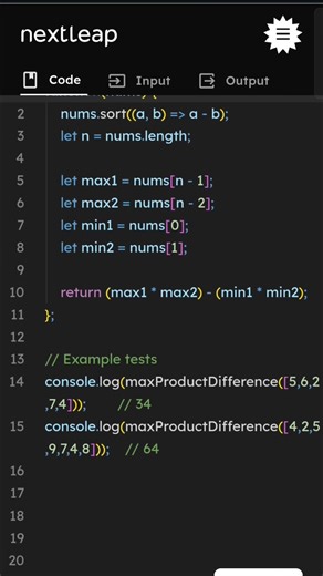 Maximum Product Difference Between Two Pairs | JavaScript DSA Problem Explained | LeetCode