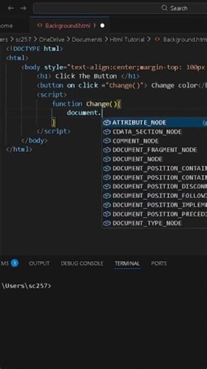 #shortvideo 5 Line HTML Trick 🤯 Change Background Color Instantly | Coding Shorts📝