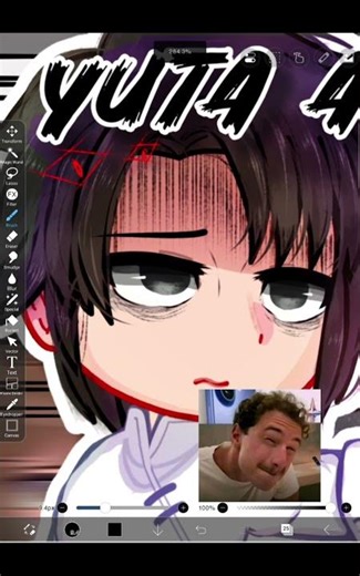 drawing eyebrows.. 😭 #yutaokkotsu #drawing #funny #fypage #original #gacha #shorts #jjk