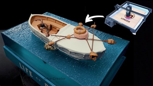 Creating a stunning 'Life of Pi' diorama: Sculpting Richard Parker & Pi in a miniature lifeboat
