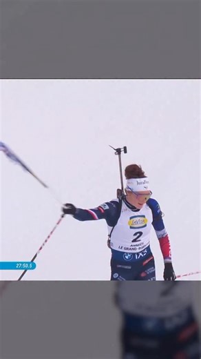 Lou Jeanmonnot victorieuse de la poursuite du Grand-Bornand et nouvelle leader de la Coupe du monde de biathlon ! | L'EQUIPE