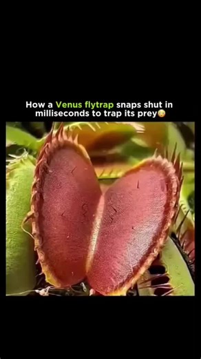 @serious_brofun on Instagram: "The Venus flytrap is one of nature’s most remarkable predators, using specialized leaves that snap shut to capture insects in a fraction of a second. Each trap is lined with tiny trigger hairs, and when an insect touches them twice within a short time, the plant knows the movement is real prey-not debris-and closes instantly. After sealing, the trap releases digestive enzymes that slowly break the insect down, allowing the plant to absorb vital nutrients like nitro