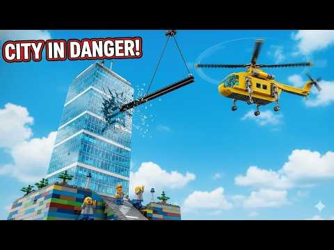 Sky-Crane Saves the City! Epic Brick Helicopter Rescue