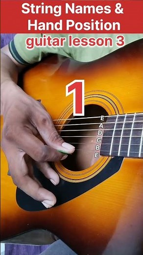 Guitar Lesson 3: Easy Hand Position & String Names 🎸