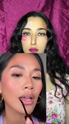 Floral Patterned Makeup Tutorial with Lip Gloss