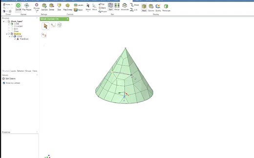 圆锥体ANSYS SCDM（SpaceClaim）Meshing 网格划分