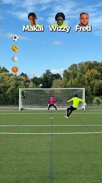 Shooting challenge with different balls ⚽️🏉🏐🏀 #football #soccer #futbol #challenge