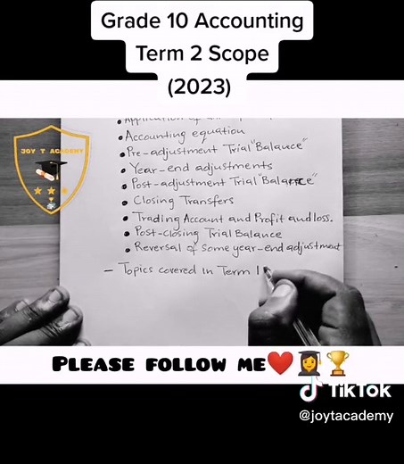 Grade 10 Accounting:Term 2 Scope (2023) 🎉🎉🎉🎉🎉🎉🎉🎉🎉🎉🎉Thank you so much for 11k Followers 😭❤️👩‍🎓🏆🙏 Please keep showing some love for more(Revision), like and comment on my videos it really helps ❤️👩‍🎓🏆 #grade10 #accounting #accountingstudent #accountinglife #highschool #joytacademy #juneexams #exams #accountant #education #2023 #SAMA28 #kzntiktok #kzn #mzansi #mzansitiktok #commerce #durbantiktok #foryou #study #school #schoollife #scope #grade10 #grade11 #grade12