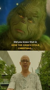 Did you know that in HOW THE GRINCH STOLE CHRISTMAS... Jim Carrey is supposed to pull the tablecloth to knock everything over. But he yanks the sheet so cleanly that nothing moves. So he improvises and goes back to ruin it. | Allen Tsai