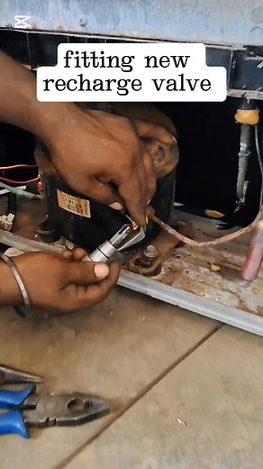 Fitting recharge valve on a refrigerator compressor #fyp #viral #trendingreels | Shaq Generator Repairs