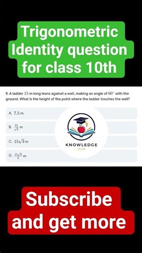 Ladder Problem | Applications of Trigonometry | Class 10 Maths | SSC CGL #viral