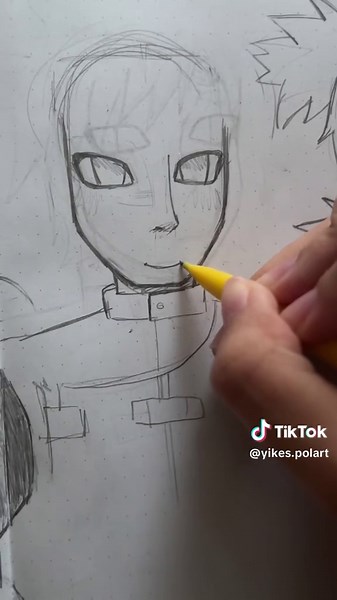 Gaara Drawing Process: Traditional Art & Sketchbook Fun