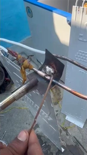 Evaporator Coil Copper Pipe Line Brazing #viralshort #trendingshorts