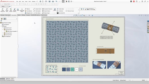 SOLIDWORKS Drawing Tutorial: Baby Swaddle Part 2