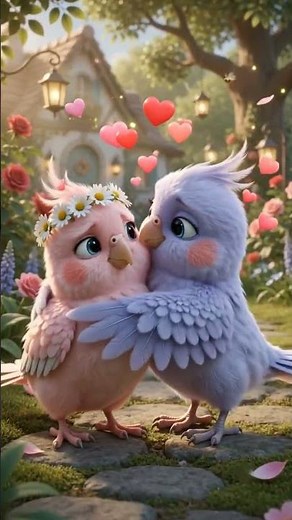 Cute Baby Bird Love Story ❤️ | Emotional Bird Hug Animation 🐦🥹 | Pixar Style AI Short #shorts