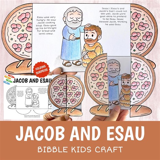 Jacob and Esau Craft Printable | Bible Story Activity for Kids | Sunday School Cut Glue Worksheet - Etsy