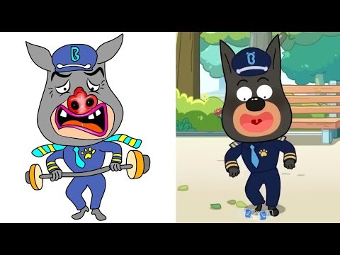 Sheriff Labrador - Police Takes Care of A Baby Funny Drawing Meme | Labrador Police Drawing Meme