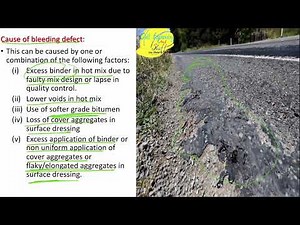 Bleeding defect in flexible pavement, type, cause, severity level and treatment