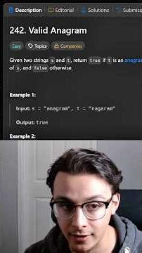 Leetcode 242: Valid Anagram | شرح قصير #python #coding #programming #برمجة #حاسبات_ومعلومات