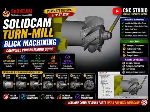 102_SolidCAM Turn-Mill Blisk Machining | Complete Tutorial
