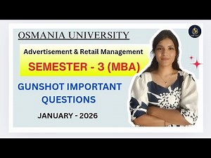 ADVERTISEMENT & RETAIL MANAGEMENT | IMPORTANT QUESTIONS | MBA | SEM-3 | OU | ‎⁨@shivanipallela⁩