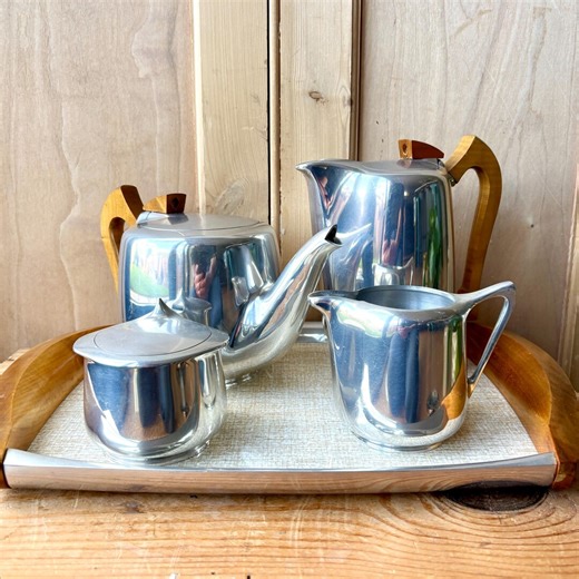 Picquot Ware 5 Piece Tea and Coffee Set, Midcentury Design, Tea and Coffee Set, 1950s Kitchenalia - Etsy