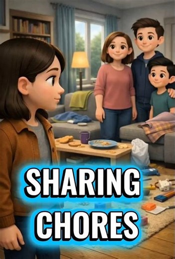 NORA'S FAMILY SHARES THE CHORES | Mini Story for Beginners #englishforbeginners
