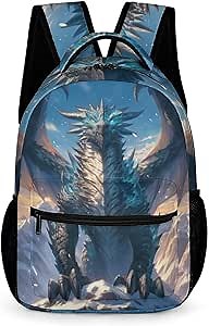 KOYI Dragon Backpack for Kids, Powerful Dragon School Backpack, Cool Boys Backpack Dragon Art, Dragon Backpack for Boys Girls Teens, Elementary Middle School Travel Laptop Backpack, 16.5-inch