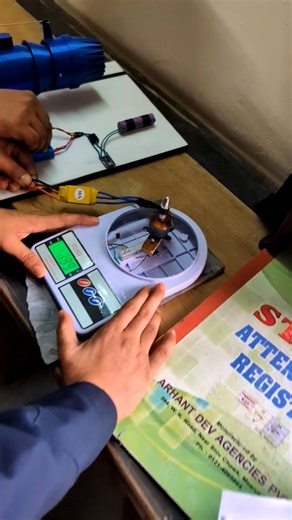 The AD on Instagram: "Measuring Drone Motor Thrust! ✈️ #shorts #experiment #drone ... Aerospace engineering is all about practicals! 🚀 Check out this Thrust Measuring Machine built by our talented junior. They used a digital load cell from a weight machine to measure the real-time thrust of a drone motor. Simple, smart, and effective! 🛠️ Special thanks to Arhardha Education for supporting our practical learning journey and helping us bridge the gap between theory and innovation."