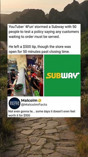 YouTuber '4Fun' stormed a Subway with 50 people to test a policy saying any customers