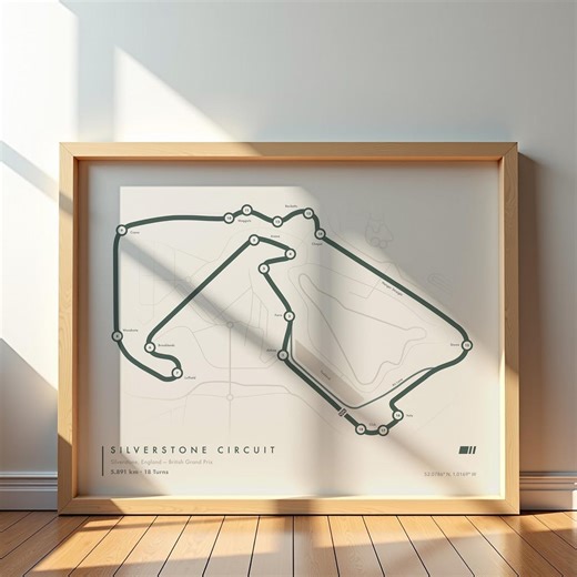 Silverstone Circuit Track Map Wall Art | Formula 1 Grand Prix Track Decor | British Motorsport Poster - Etsy