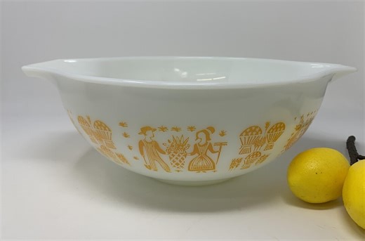 Rare Vintage PYREX Pumpkin Amish Butterprint Cinderella Nesting Bowl #444 ~4 Qt Mixing Bowls ~ Made in USA - Etsy