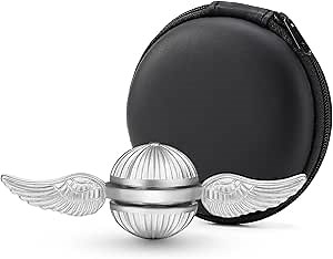Fidget Spinner for Kids Adults, Finger Hand Spinner Toys w/Fiber Zipper Case, Ideal Gift for Stress Relief, Anti Anxiety Autism, Enhance Concentration, Quiet Desk Toys for School Home Office, Silver