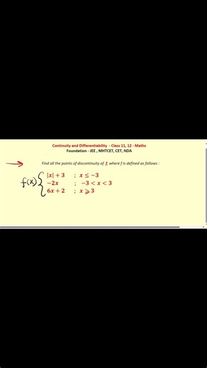 Effort Classes on Instagram: "Continuity and Differentiability Problems - #continuity#jee#mhtcet#nda#differentiability"