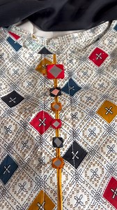 Squarish pattern mirror work design with slit in long short for order 03008173222 @gulenasim.clothing Visit website link in bio | Gul-E-Nasim