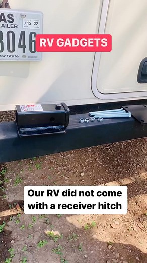 ICYMI! Some RVs come with a receiver hitch on the back bumper. Ours did not, and it’s not meant to hold a lot of weight. Our bumper is mostly to hold our sewage hose. • We needed a place to add our flag attachment, so we purchased this hitch from Amazon. Linked in our Amazon store in our bio under RV outside. • Follow for more gadgets and tips! ⏩ @gills_on_wheels • • #rv #rvreels #rvgadgets #rvtips #rvhacks #rvliving #rvlife #rvoutdoor #camplife | GillsonWheels