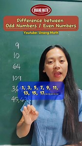 Difference between: ODD NUMBERS and EVEN NUMBERS #oddnumbers #evennumbers #math #mathtutorials #letslearnmath #unangmathvideos #mathmadeeasy | Unang Math